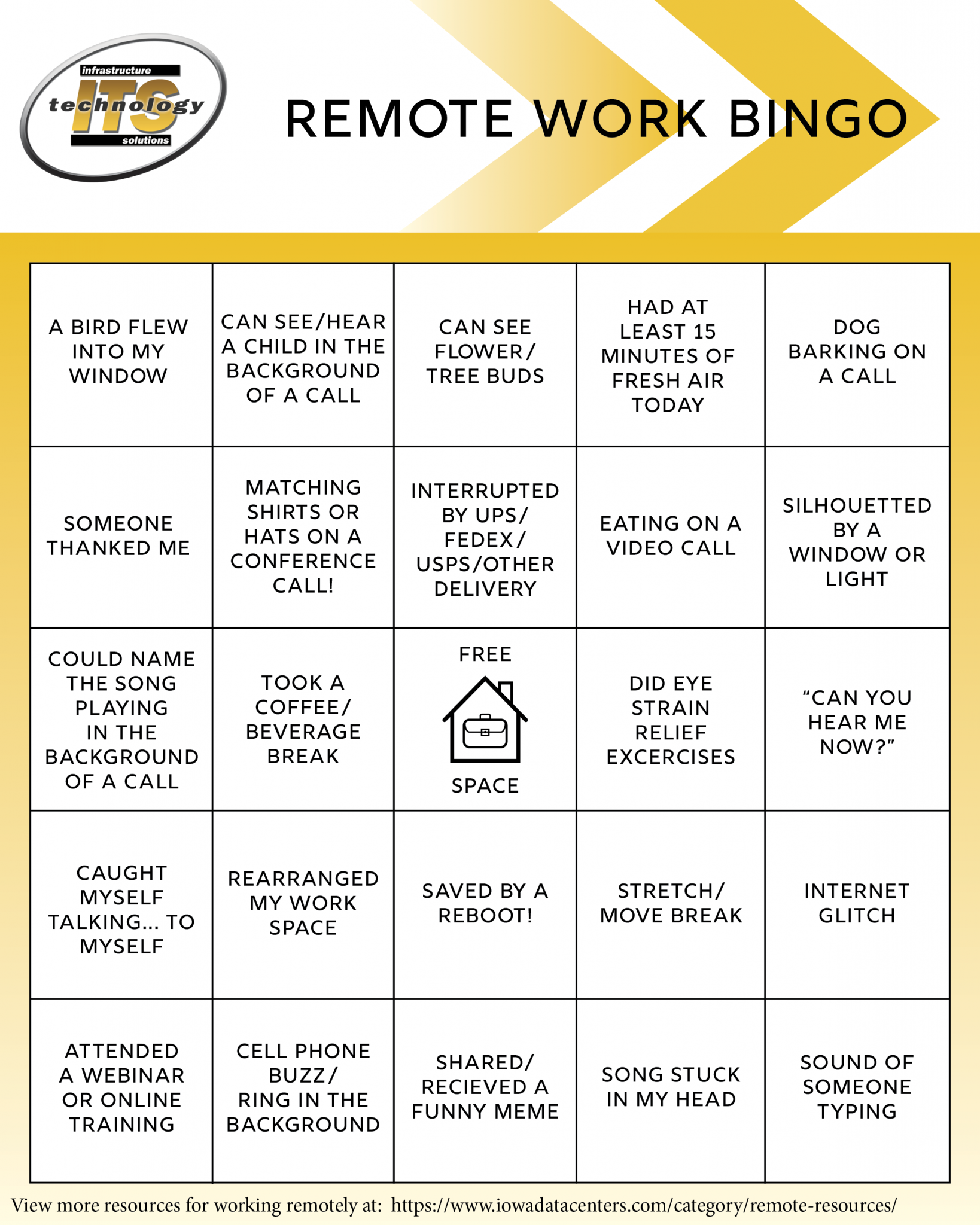 remote work bingo template